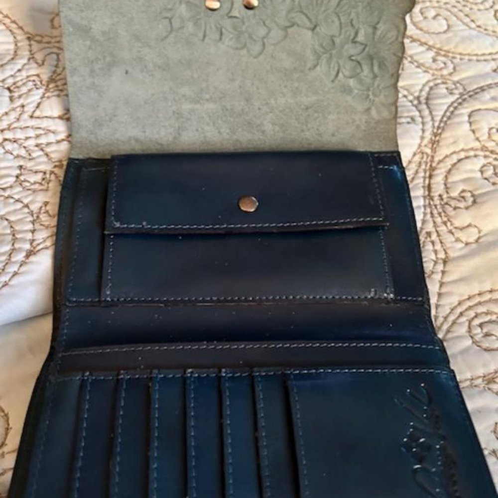 Navy Blue Hand Made Leather Wallet